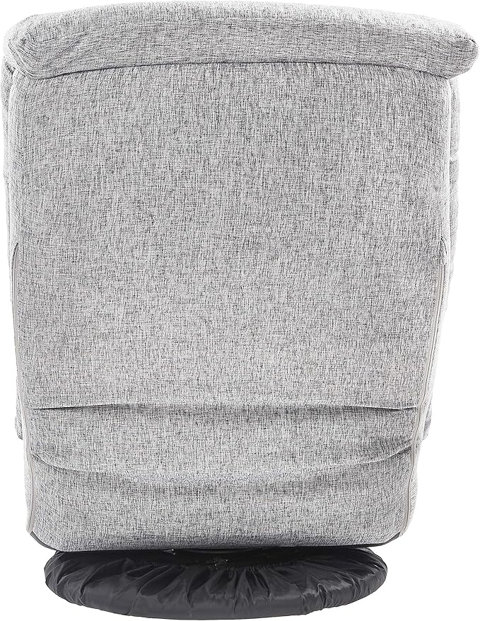 Amazon Basics Swivel Foam Lounge Chair with Headrest, Floor-Compatible, Adjustable, Gaming, 26.3D x 23.5W x 13.7H in, Grey