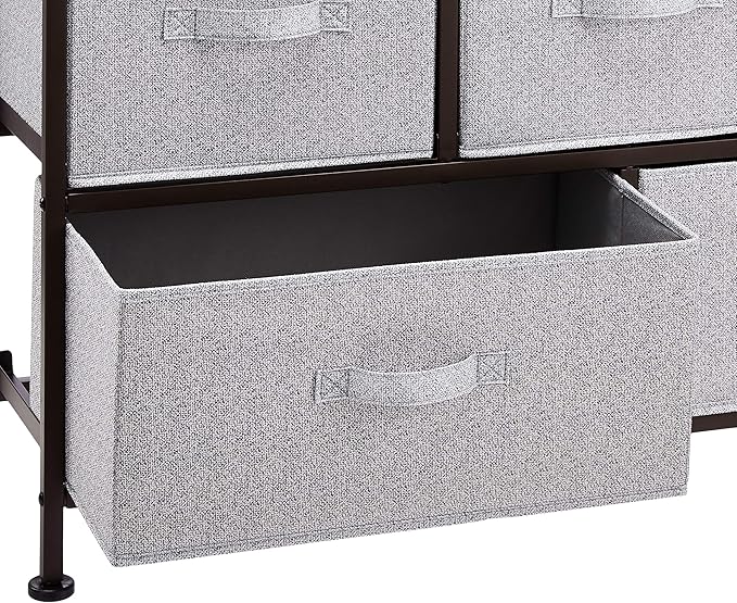 Amazon Basics Extra Wide Fabric 5-Drawer Storage Organizer Unit for Closet, Bronze