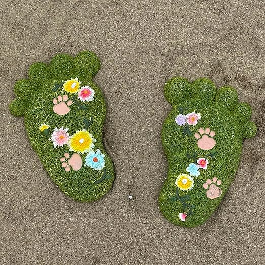 Garden Stepping Stones - Decorative Stones for Patio, Lawn, Stepping Stones Made of Resin (Set of 2)