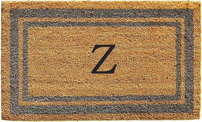 Calloway Mills 153022436Z Periwinkle Border 24" x 36" Monogram Doormat, (Letter Z)