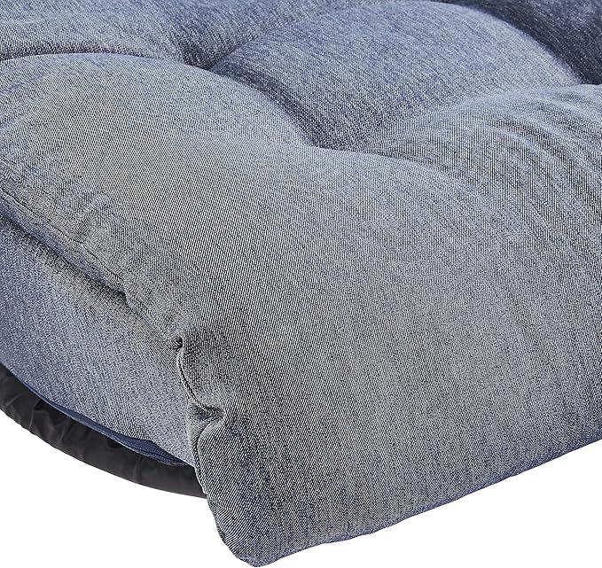 Amazon Basics Swivel Foam Lounge Chair with Headrest, Floor-Compatible, Adjustable, Gaming, 26.3D x 23.5W x 13.7H in, Denim Blue